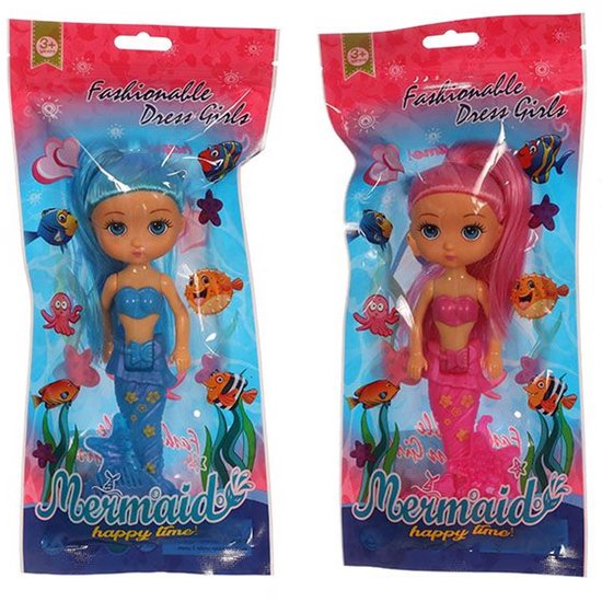 2 stuks zeemeermin - 2 verschilllende kleuren met accessories van Merkloos