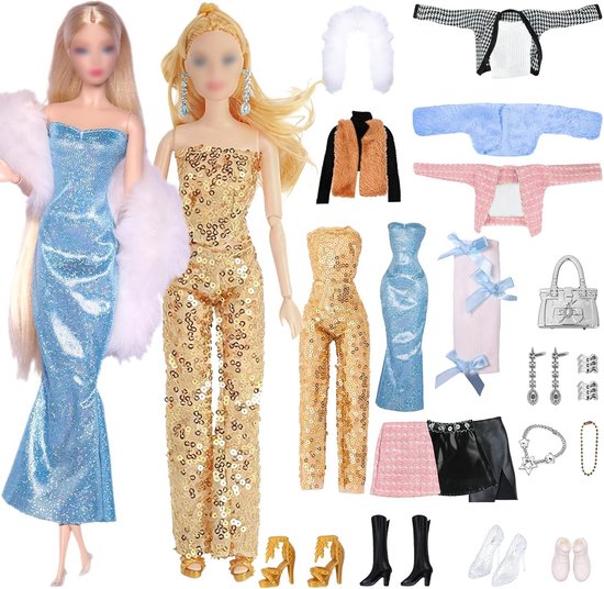 23-delige Set Poppenkleding en Accessoires met Rokken en Schoenen voor 11,5 Inch Poppen van Merkloos