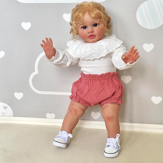 26 inch Realistische Reborn Baby Pop van Zacht Siliconen Vinyl - Handgemaakte Pasgeboren Baby Pop voor Kinderen - Perfect Cadeau voor Verjaardagen