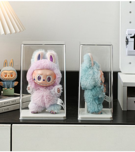 3 set Poppenstandaard met Transparante Displaydoos-Transparante acryl doos voor Pop Mart Figuren Blind Box -Opbergstandaard van Merkloos
