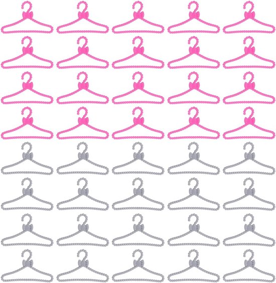 40 Stuks Mini Kledinghangers voor Poppen (11.5 Inch), Jurk hangers Accessoires van Merkloos
