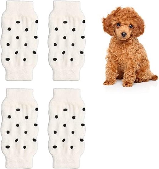 4pcs Dog Elbow Guard, Elastic Pet Leg Bounce Protectors Warm Dog Jump Covers Pet Leg Sleeves Knitted Pet Leg Warmers Leg Support Wrap Protectors L