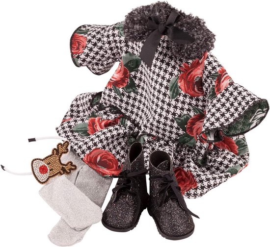 6-delige Kerst Roze Poppenkleding Set voor Staande Poppen (45-50 cm) van Merkloos