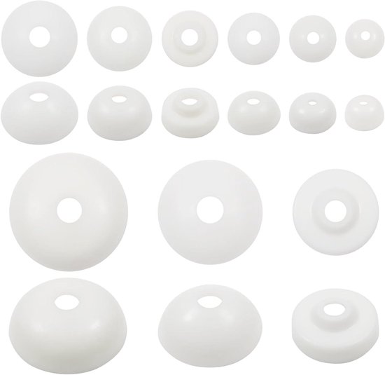 90 stuks oogveiligheidsringen van kunststof voor pluche dieren en knutselen - diverse maten - 9 mm tot 30 mm