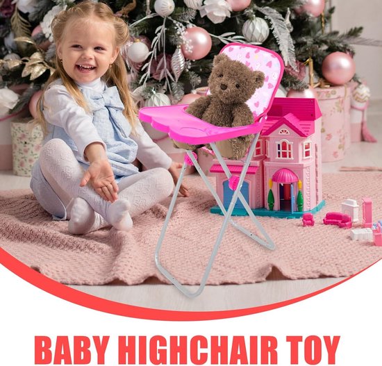 Allecto Plus - Poppenstoel om mee te spelen - Opvouwbare poppenstoel voor poppenvoeding - Speelmeubels voor knuffeldieren en poppen van Allecto Plus