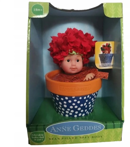Anne Geddes Baby Red Flower pop 18 cm van Merkloos