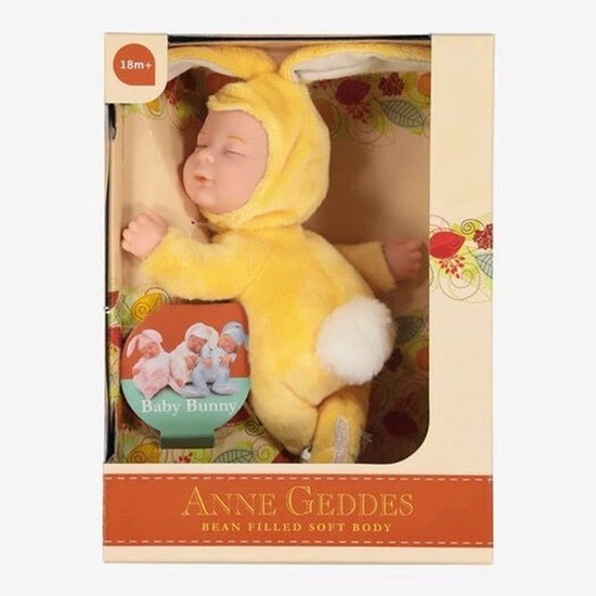 Anne Geddes pop | Baby Konijn geel | 23cm
