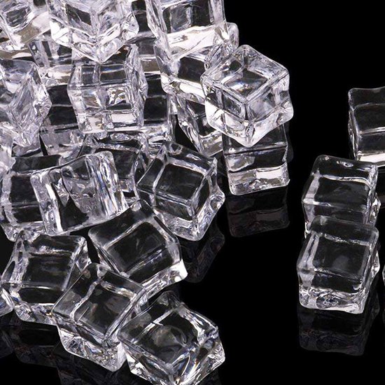 Artificial Ice Cubes Fake Ice Cubes Artificial Acrylic Ice Cubes Decorative Ice Cubes Acrylic Ice Cubes Ice Cubes Clear Plastic Ice Cubes Square Shape Plastic Permanent Ice Cubes Ice Cube Clear Party van Merkloos