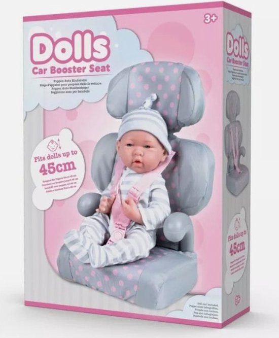 Autostoel voor Pop tot 45 cm Grijs/roze van Baby Annabell