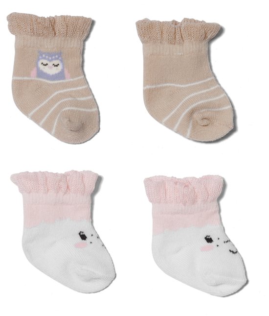 BABY born 2 paar sokken met schapenmotief voor poppen van 43 cm van Merkloos