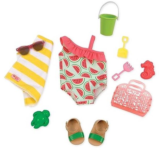 Badpakset voor Pop - Klassieke Outfit met Accessoires van Merkloos