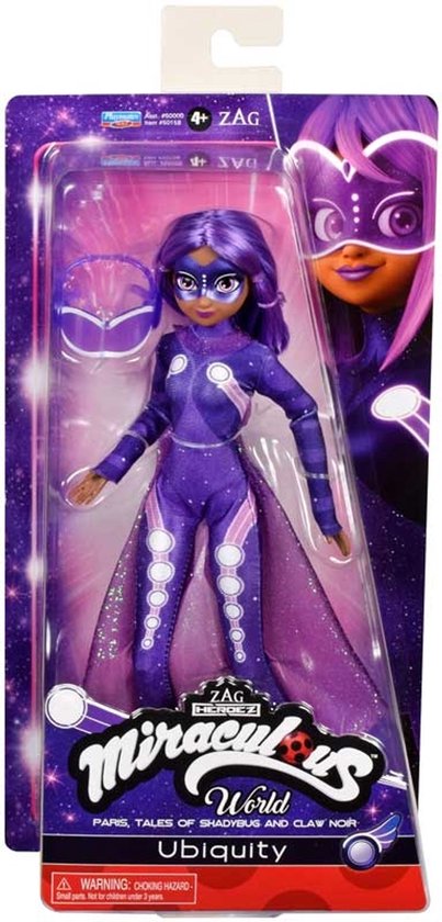 Bandai – Miraculous Ladybug – Gelede Miraculous-pop – Ubiquity – Kostuum met vinyl-effect – Officiële licentie – Mannequinpop 26 cm – Speelgoed voor kinderen vanaf 4 jaar – P50158