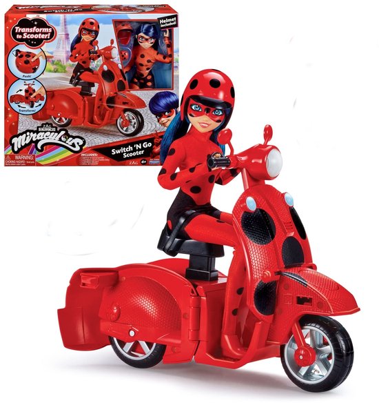Bandai Namco Miraculous Scooter + Pop Ladybug - Speelset met 26 cm pop van Merkloos