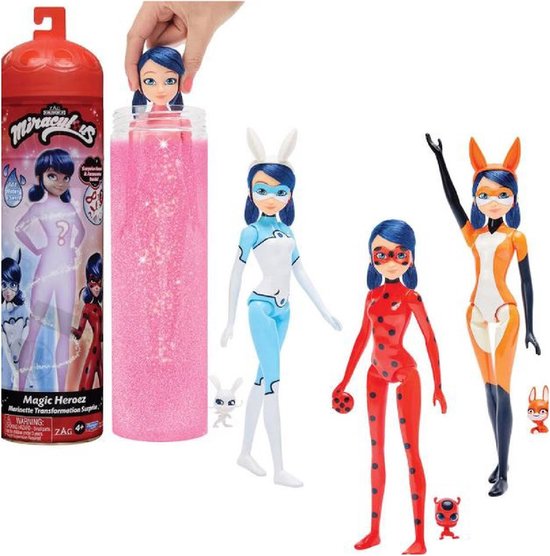 Bandai - Wonderbaarlijk Lieveheersbeestje - Marinette Kleurverandering Verrassingspop - Gelede Wonderbaarlijke Pop 26 cm + 3 Verrassingen - Kleurveranderingspop - Willekeurig Model - Kinderspeelgoed 4 jaar en + - P50390