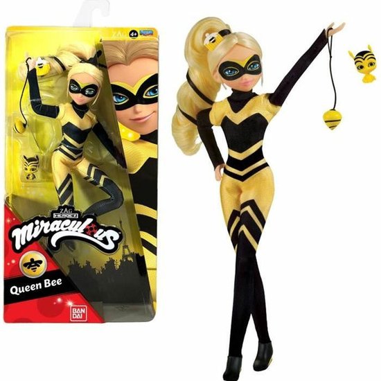 Bandai - Wonderbaarlijk lieveheersbeestje - Modepop 26 cm - Queen Bee - Wonderbaarlijke pop met jojo en kwami - Officieel gelicentieerde Miraculous - Queen Bee Doll - P50003 van Bandai
