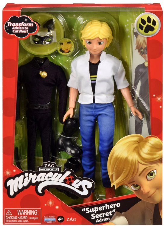 Bandai - Wonderbaarlijk - Wonderbaarlijke Pop Zwarte Kat en Adrien - Modepop 26 cm - 2 Outfits Inbegrepen - Wonderbaarlijk Speelgoed - Gelede Pop - Officieel Gelicenseerd - Kinderspeelgoed 4 jaar oud en + - P50356