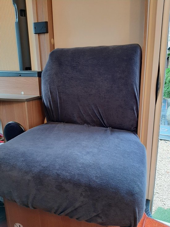 Bankhoes voor Camper / Mobilhome / Caravan Carré Stretch badstofhoes per stuk kleur Antraciet universeel model van Madison