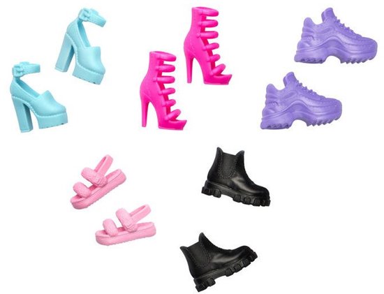 Barbie – 5 paar poppen schoenen – Sneakers