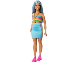 Barbie 65 jaar Fashionistas - Met regenboog topje - Modepop van Barbie