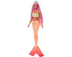 Barbie A Touch of Magic - Oranje zeemeermin staart - Barbiepop van Barbie