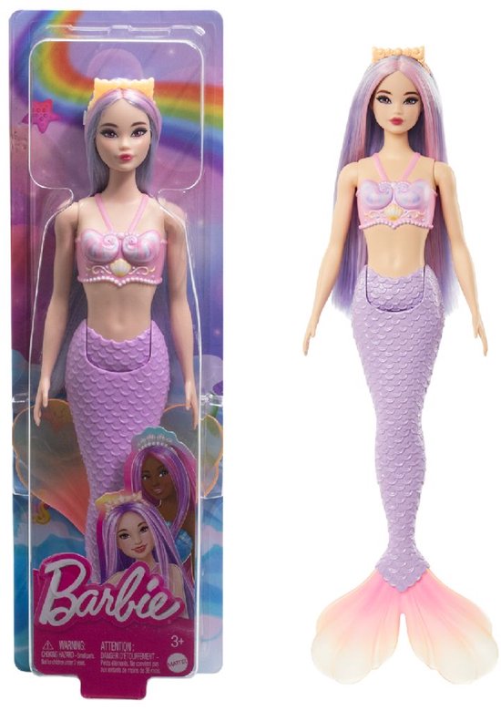 Barbie A Touch of Magic - Paarse zeemeermin staart - Barbiepop van Barbie