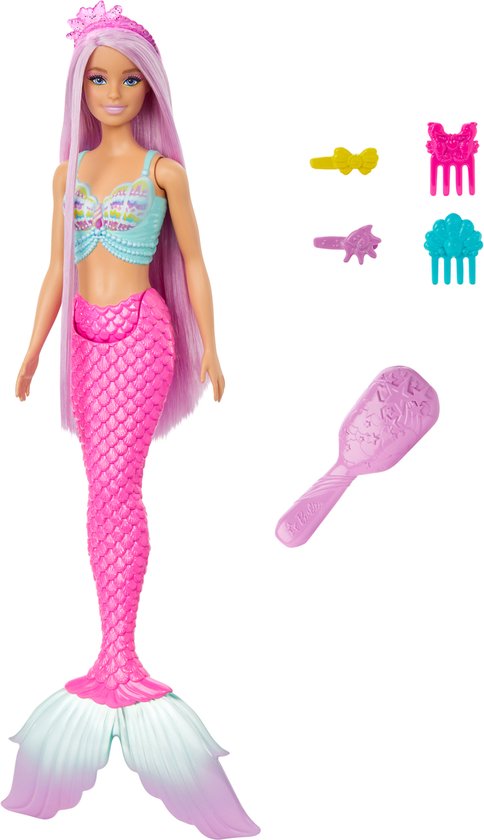 Barbie A Touch of Magic - Zeemeermin - Met roze staart - Barbiepop van Barbie