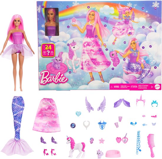 Barbie Adventskalendar met modepop en 24 verrassende accessoires van Merkloos