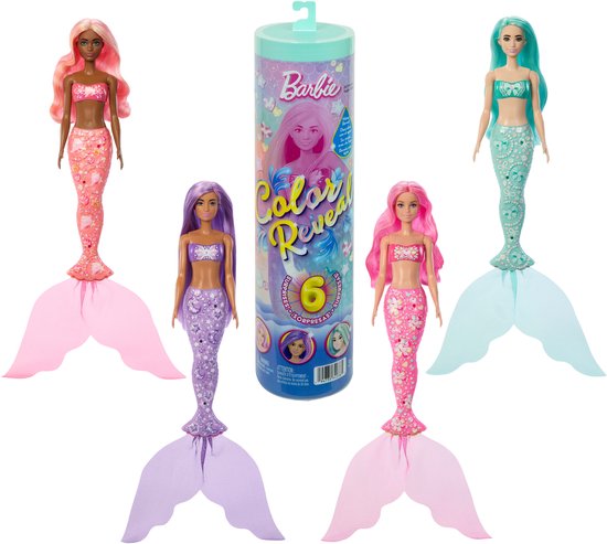 Barbie Color Reveal Pop - Zeemeermin - Met Accessories - Verschillende kleuren van Merkloos