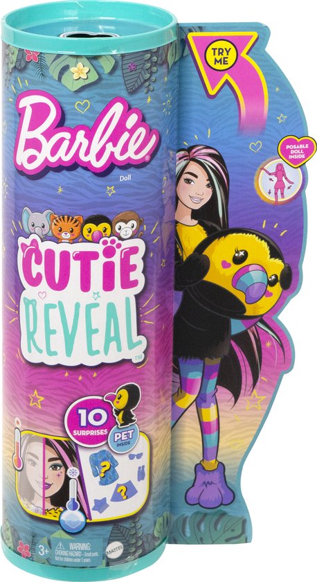 Barbie Cutie Reveal Jungle Vrienden Poppen (diverse Modellen) Veelkleurig van Barbie