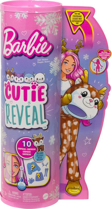 Barbie Cutie Reveal Winter Sparkle Hert - Pop van Mattel