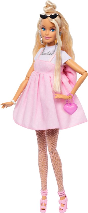 Barbie Deluxe Stijl - Pastelroze babydolljurk - Barbiepop van Barbie
