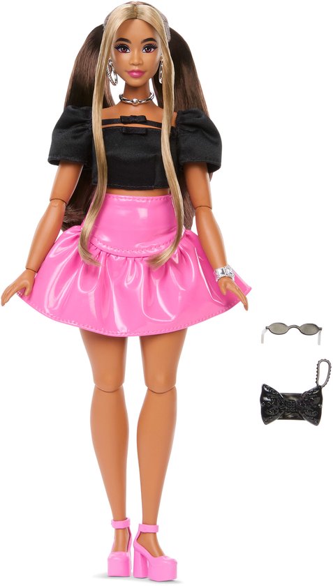 Barbie Deluxe Stijl Pop - Met roze vinyl Barbiecore-rok - Modepop