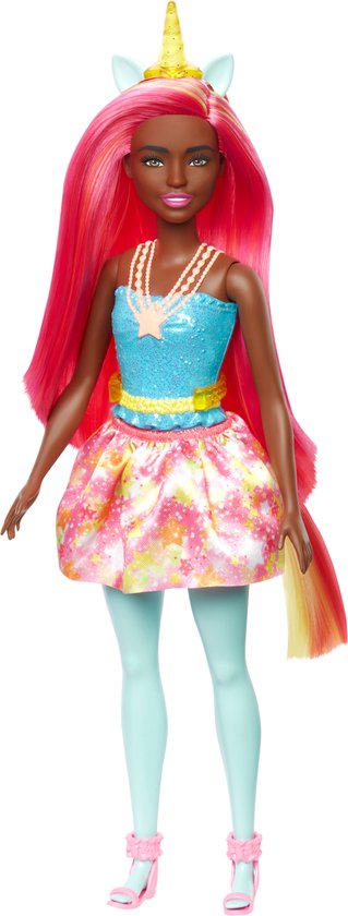Barbie Dreamtopia Eenhoorn - Rood Haar met Gele Hoorn - Modepop van Barbie
