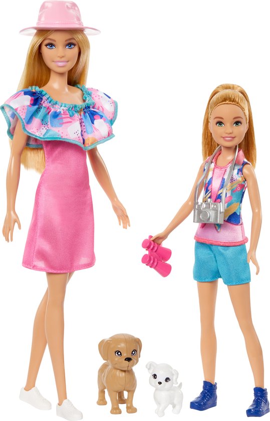 Barbie en Stacie to the Rescue - Zomeravontuur - Met twee puppy's - Barbiepop van Barbie