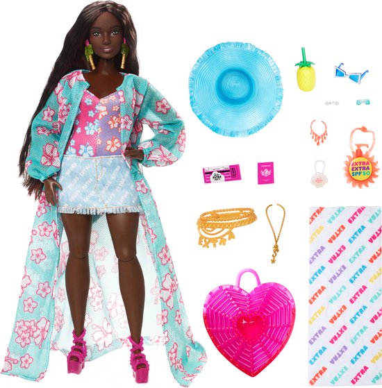 Barbie Extra Fly - Strand - Met accessories - Barbie pop van Barbie