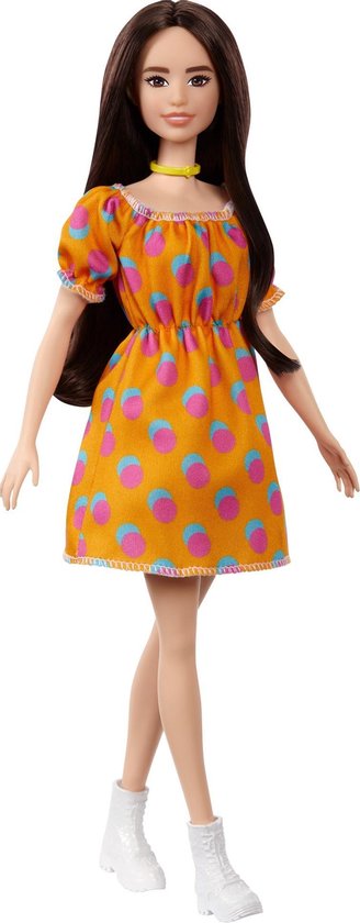 Barbie Fashionista pop Polka stippen off shoulder jurkje van Merkloos