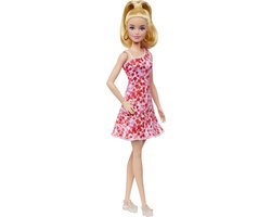 Barbie Fashionistas - Jurk met roze, rode en paarse bloemen - Barbiepop van Barbie