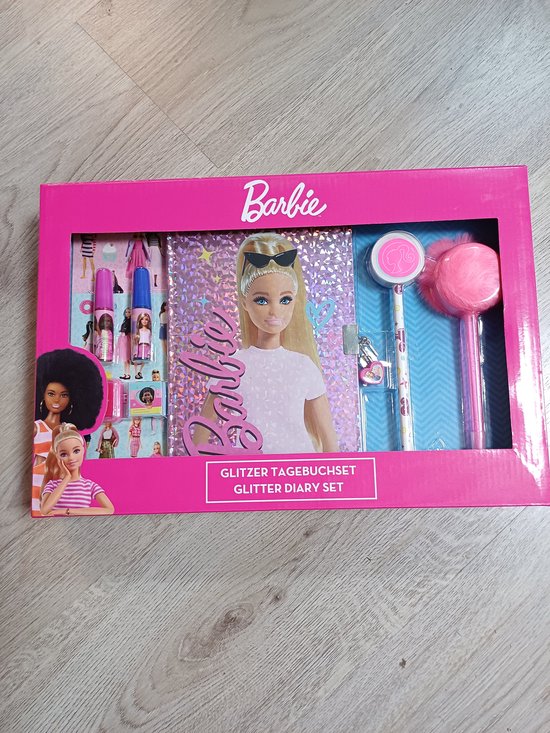 Barbie glitterdagboek met accessoires van Barbie