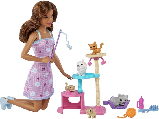 Barbie Kattenspeelplek - Speelfigurenset van Barbie