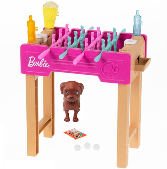 Barbie Mini Playset Voetbaltafel Met Hondje excl. Barbie poppen