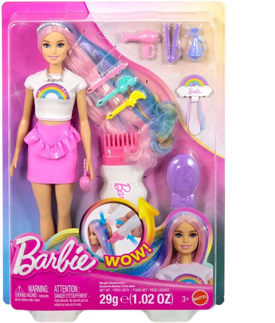 Barbie Modepop met extra lang schitterend regenbooghaar en 12 stylingaccessoires van Merkloos