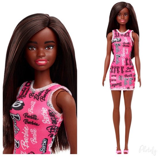 Barbie Multicoloured My First Barbie Pink Logo Dress Barbie Doll Dress Up Doll House Ages 3 van Barbie