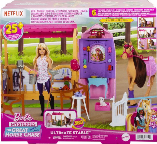 Barbie Mysteries The Great Horse Chase Droomstal Pop, Paard en Accessoires van Barbie