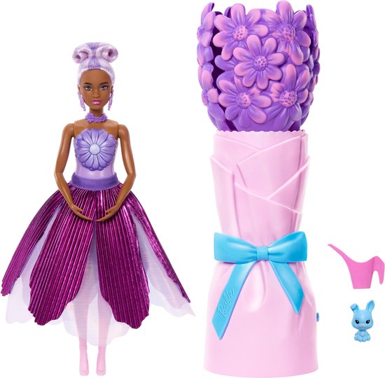 Barbie Petal Pop Geparfumeerde Modepop - Paarse Jurk van Merkloos