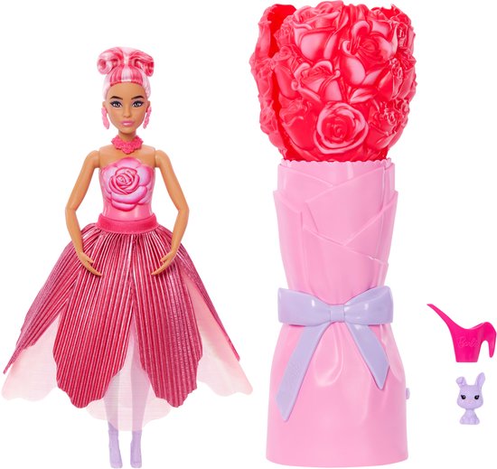 Barbie Petal Pop Geparfumeerde Modepop - Roze Jurk van Merkloos
