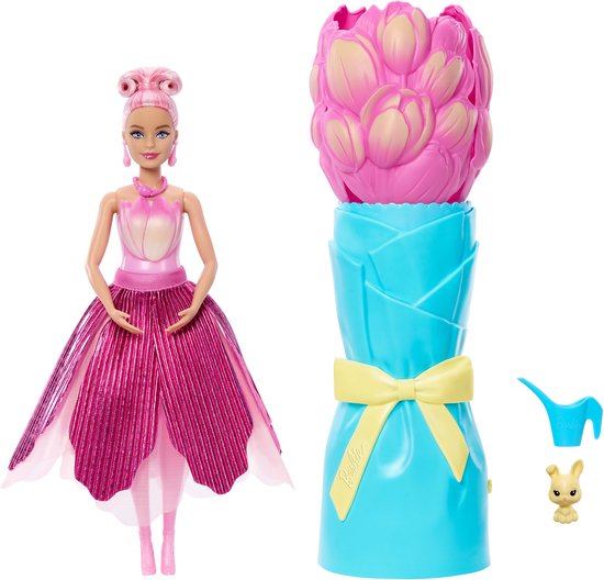 Barbie Petal Pop Geparfumeerde Modepop - Roze Tulpenjurk van Merkloos
