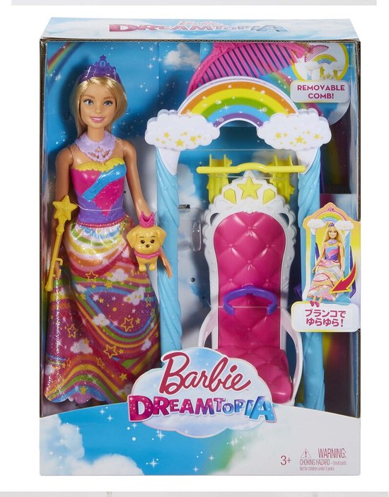 Barbie pop Dreamtopia Playset met schommelstoel troon van Barbie