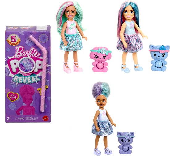 Barbie Pop Reveal Doll, Modepop, Vrouw, 3 jaar, Meisjes, 47 mm, 70 g van Merkloos