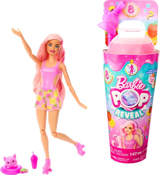 Barbie Pop! Reveal - Serie Fruit Aardbeienlimonade - Barbiepop van Barbie