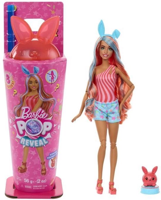 Barbie Reveal Milkshake Konijn - Barbiepop met slijm van Barbie
